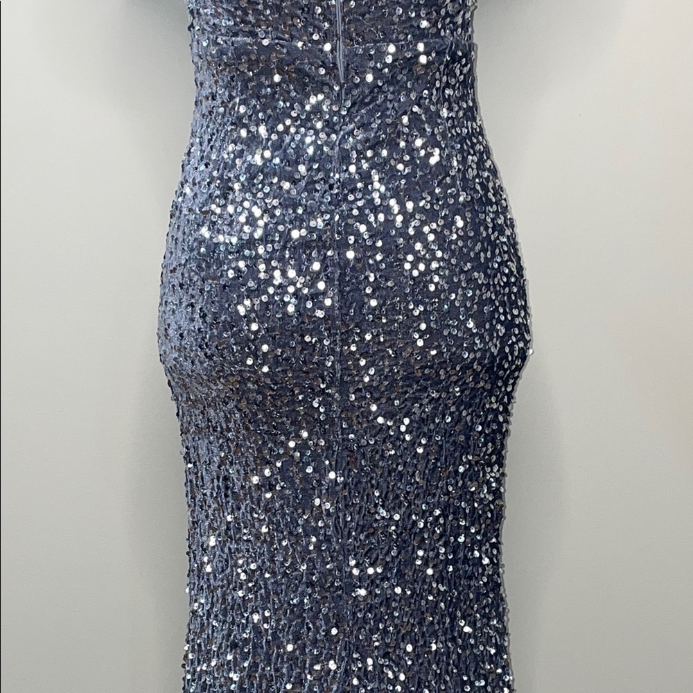 Faeriesty Gray Sequin Embellished Off-Shoulder Women’s Gown Size XS NWT - Picture 11 of 14